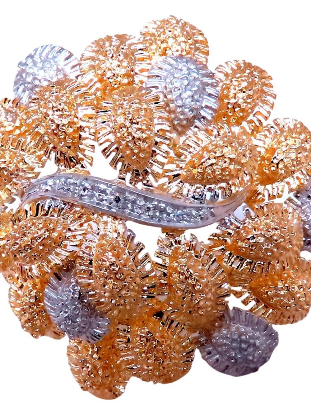 Fern Cluster Brooch Pin 18kt 12568*